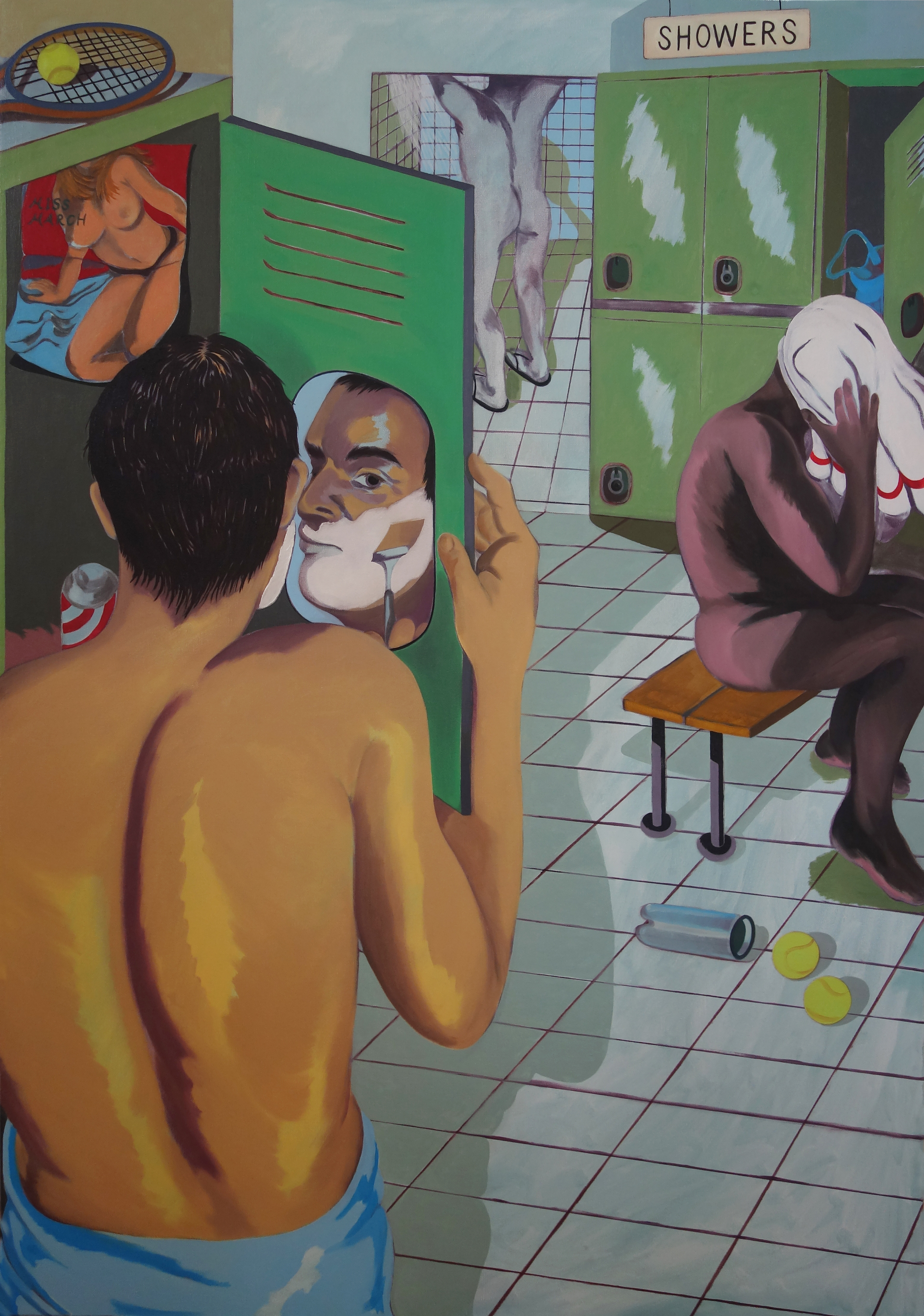 Alezendria Decking painting - locker room scene